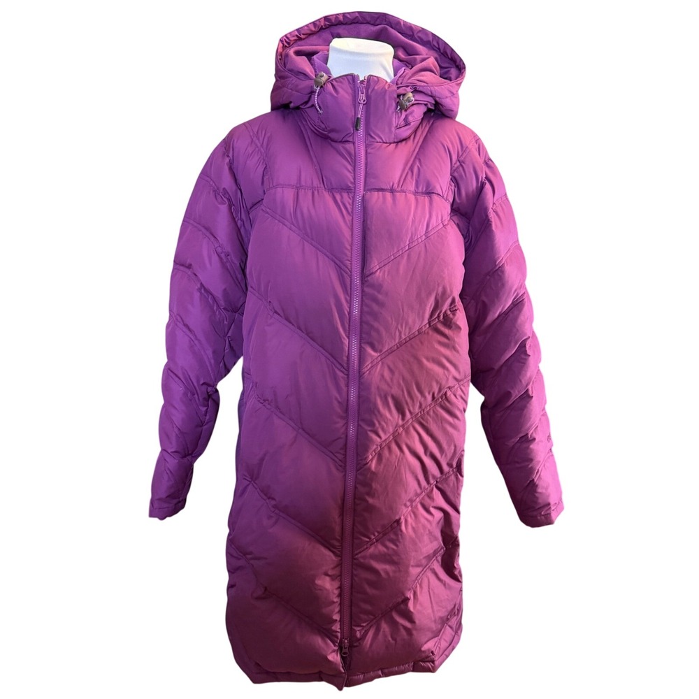 Cabela's Goose Down Puffer Parka Women 2XL Purple 650 Fill Quilted Long Jacket